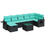  Vrtna garnitura - 8-dijelni set vrtnih sofa od poliratana s jastucima crni - Crna sa spremištem 7 | shoptok.hr