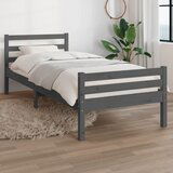 Furnova Posteljni okvir siv iz trdnega lesa 100x200 cm, (21933795) | Shoptok.si