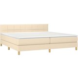  Krevet box spring s madracem LED krem 200x200 cm od tkanine | shoptok.hr