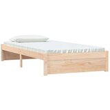  Posteljni okvir bel iz trdnega lesa 100x200 cm, (20905971) | Shoptok.si