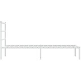  Metalni okvir za krevet s uzglavljem bijeli 90 x 190 cm | shoptok.hr