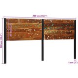  Uzglavlje 200 cm Puno drvo, obrađeno i željezo | shoptok.hr