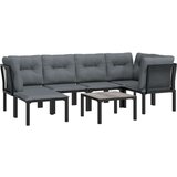  7-dijelna vrtna garnitura crno-siva od poliratana | shoptok.hr