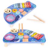 ECO TOYS Stol za glazbene instrumente sa ksilofonom, činelama, tamburinom, morska tema | shoptok.hr