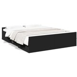 Furnova Posteljni okvir s predali črn 140x200 cm inženirski les, (21934724) | Shoptok.si