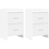 Noćni ormarići 2 pcs Bijela 40 x 30 x 60 cm Konstruirano drvo