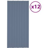 vidaXL Strešni paneli 12 kosov pocinkano jeklo sivi 100x45 cm Cene