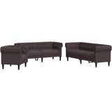  3-dijelni set sofa tamnosmeđi od tkanine | shoptok.hr