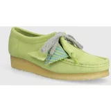 Clarks Originals Cipele od brušene kože Wallabee za žene, boja: zelena, s platformom, 26175670