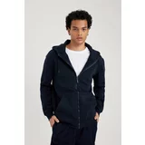 DEFACTO Regular Fit Hooded Soft Hairy Inside Cardigan