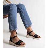 Gemre Black low wedge sandals Khalida | ePonuda.com