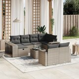 vidaXL 11-dijelni set vrtnih sofa od poliratana s jastucima sivi | shoptok.hr