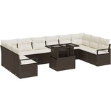  Set Vrtnih Sofi od 11 Dijelova sa Jastucima Smeđi Poli Ratan Sofa za Dvije Osobe sa Skladištem i Jastucima Smeđi Poli Ratan | shoptok.hr