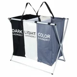 zložna košara za perilo 105 L s 3 predelki, 62 × 37,5 × 56 cm – večbarvna
