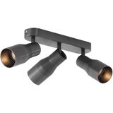 QAZQA Okrogel stropni reflektor kovinsko sive barve GU10 50 mm 3-lučni - Stanley Cene