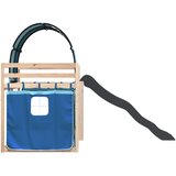Krevet na kat s toboganom i zavjesama plavi 80 x 200 cm | shoptok.hr