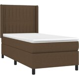  Box spring postelja z vzmetnico temno rjava 100x200 cm blago, (20930558) | Shoptok.si