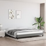 Maison Chic Posteljni okvir - Dvoposteljna postelja - Zakonska postelja brez vzmetnice temno siv 200x200 cm blago-J4453, (21775742) | Shoptok.si