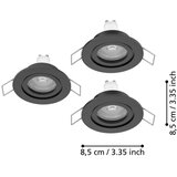 Eglo 902237 - Set od 3 LED kupatilskih ugradnih svetala BARRANCO 1xGU10/4,5W/230V IP44 crne boje | Eponuda.com