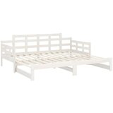  Izvlečna dnevna postelja bela trdna borovina 2x(90x200) cm, (20601185) | Shoptok.si