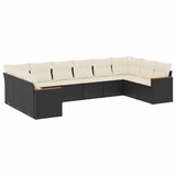  The Living Store Vrtna sedežna garnitura 10-delna z blazinami črn poli ratan - Vrtna Sedežna Garniture, (21451513) | Shoptok.si