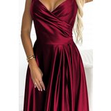 Numoco Elegant satin maxi dress with straps | Shoptok.si