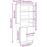 vidaXL Visoka omara betonsko siva 70x35x180 cm inženirski les | Shoptok.si