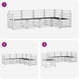  Set vanjskih sofa 5 pcs Bijela 249 x 130,5 x 73 cm | shoptok.hr