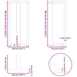  Noge za barski stol T-oblika 2 kom Crne 50x35x(90-91) cm Čelik | shoptok.hr