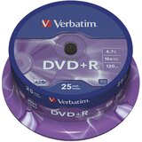 Dvd PLUS R 4,7/120 16X SPINDL MAT SILVER PK25 VERBATIM 43500 | Shoptok.si