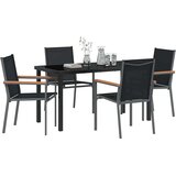  Vrtni set za objed 5 pcs Crna Čelik s prahom | Eponuda.com