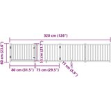 vidaXL Vrata za pse s vratima sklopiva 4 panela crna 320 cm | shoptok.hr