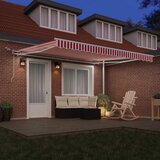  Skrovita tenda Crvena i bijela 400 × 350 cm Poliester i metal | shoptok.hr