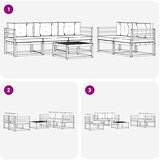  Set vanjskih sofa s jastukom 6 pcs Bijela i krem | shoptok.hr