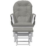  Stolica za ljuljanje s tabureom svjetlosiva od tkanine | shoptok.hr