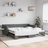 vidaXL Izvlečna dnevna postelja temno siva 100x200 cm blago Cene