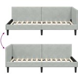 vidaXL Kotna postelja Svetlo siva 100 x 200 cm Samet in sodobno leseno | Shoptok.si