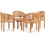  5-dijelna vrtna garnitura u obliku banane od masivne tikovine Smeđa 90 x 50 x 45 cm | Shoptok.si