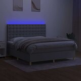  Krevet box spring s madracem LED svjetlosivi 160x200 cm tkanina | shoptok.hr