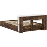  Okvir kreveta s pohranom s ladicama Dimljeni hrast 135 x 190 cm | shoptok.hr