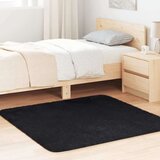  Čupavi tepih s visokim vlaknima crni 120x120 cm poliester | shoptok.hr