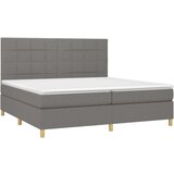  Box spring postelja z vzmetnico LED temno siva 200x200 cm blago, (20761166) | Shoptok.si