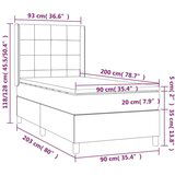  Box spring postelja z vzmetnico svetlo siva 90x200 cm blago, (20846610) | Shoptok.si