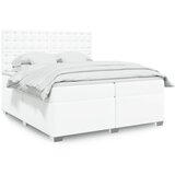 The Living Store Box spring postelja z vzmetnico bela 200x200 cm umetno usnje - Box Spring Postelja, (21428250) Cene