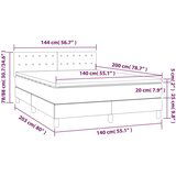  Krevet box spring s madracem LED tamnosivi 140x200 cm tkanina | shoptok.hr