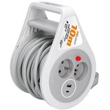 solight PB25C - Produžni kabl na kolutu, 2 utičnice + USB A i C, 10 m Cene