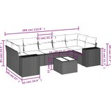  8-dijelni set vrtnih sofa s jastucima smeđi od poliratana | shoptok.hr