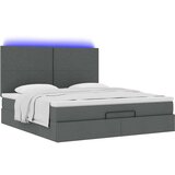 vidaXL Otomanski posteljni okvir z vzmetnico siv 160x200 cm blago | Shoptok.si