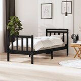 Maison Chic Posteljni okvir - Enojna postelja - Postelja za odrasle črn 75x190 cm trden les-J13914, (21775054) | Shoptok.si