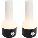 QAZQA Set 2 zunanjih namiznih svetilk črnih z belo, vključno s polnilno LED - Haard | Shoptok.si